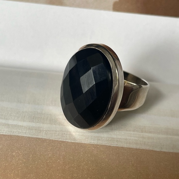 925 Sterling Silver Black Onyx Unisexual! Statement Ring!🖤🖤 - Picture 5 of 13
